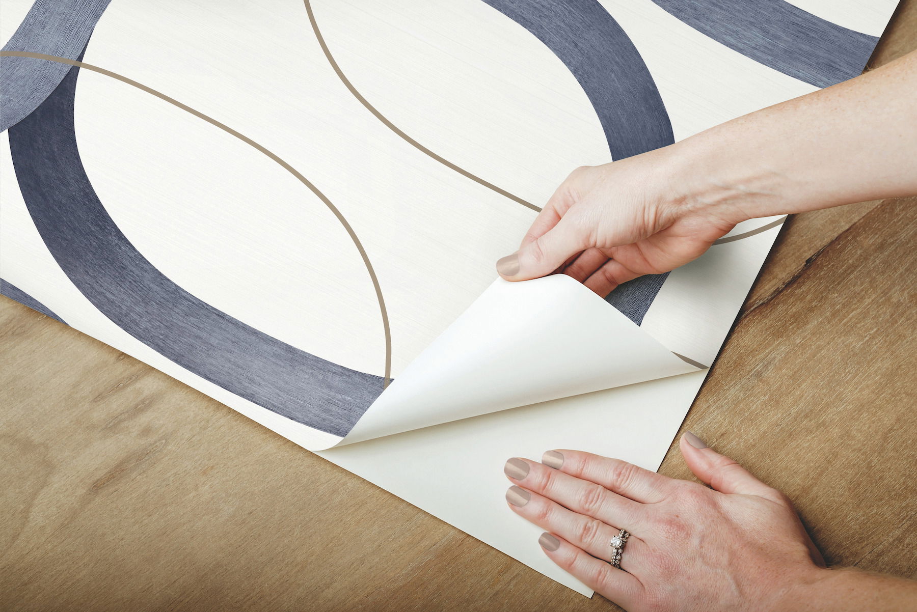 Interlock Navy Peel & Stick Wallpaper large image 
