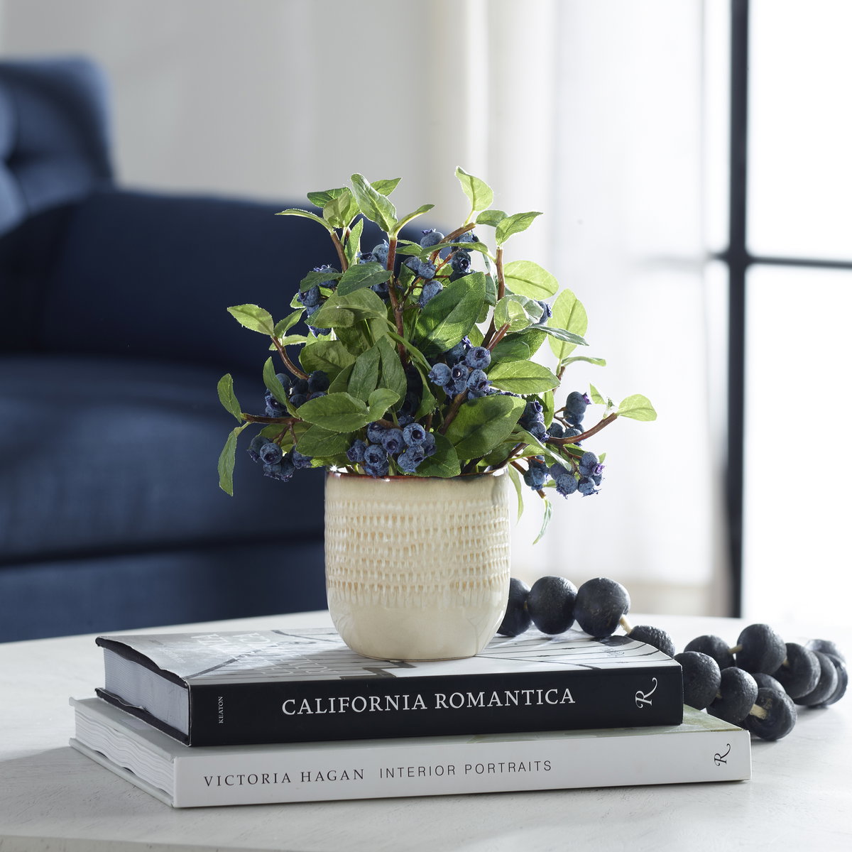 Blueberry Fields Accent, Artificial Plants & Flower by Uttermost, 10" width x 11" height x 10" depth View 2