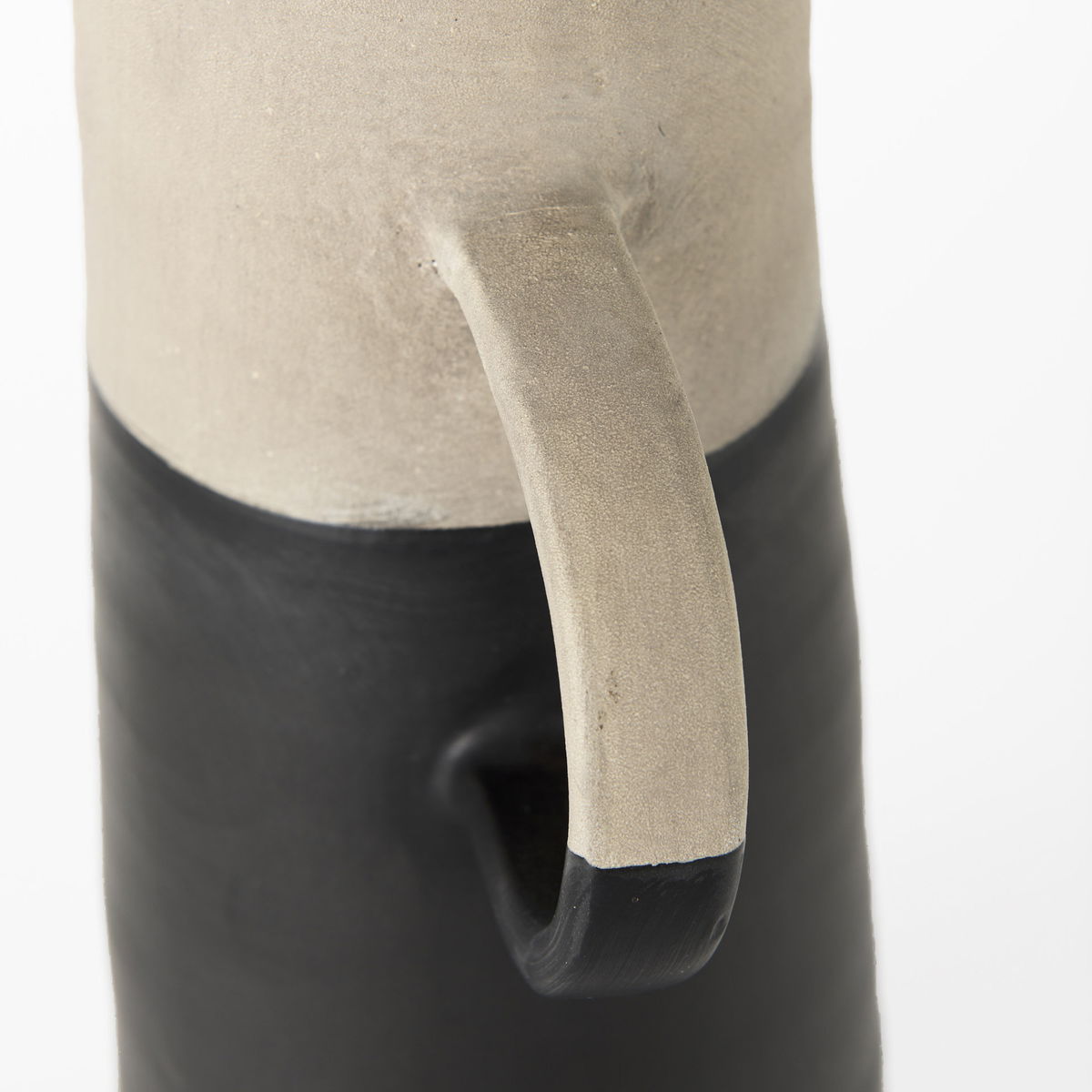 Garand Large 18.8H Two-Toned Black/Natural Ceramic Jug, Decorative Jar by Mercana, 7" length x 6" width x 16" height View 12