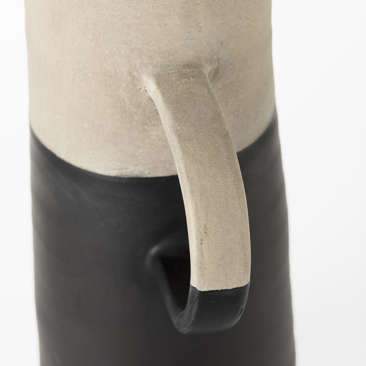 Garand Large 18.8H Two-Toned Black/Natural Ceramic Jug, Decorative Jar by Mercana, 7" length x 6" width x 16" height View 12