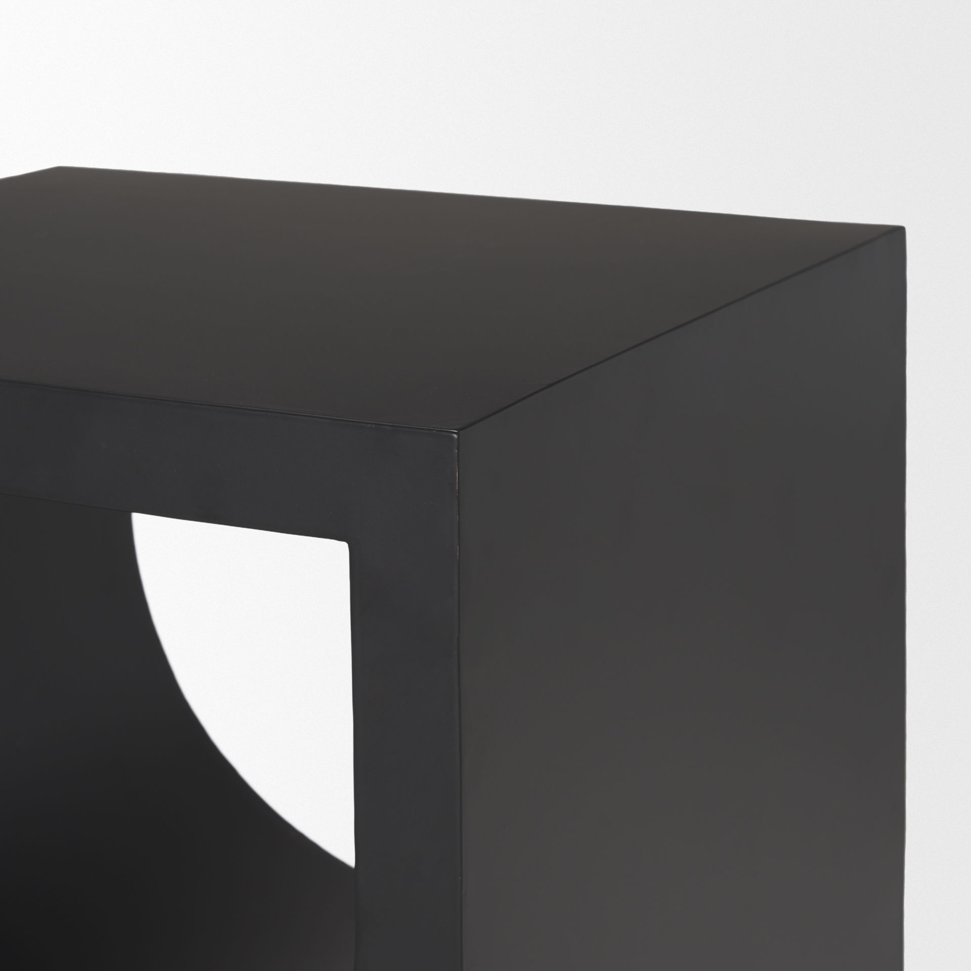 Sobi Matte Black Square Metal Side Table large image 