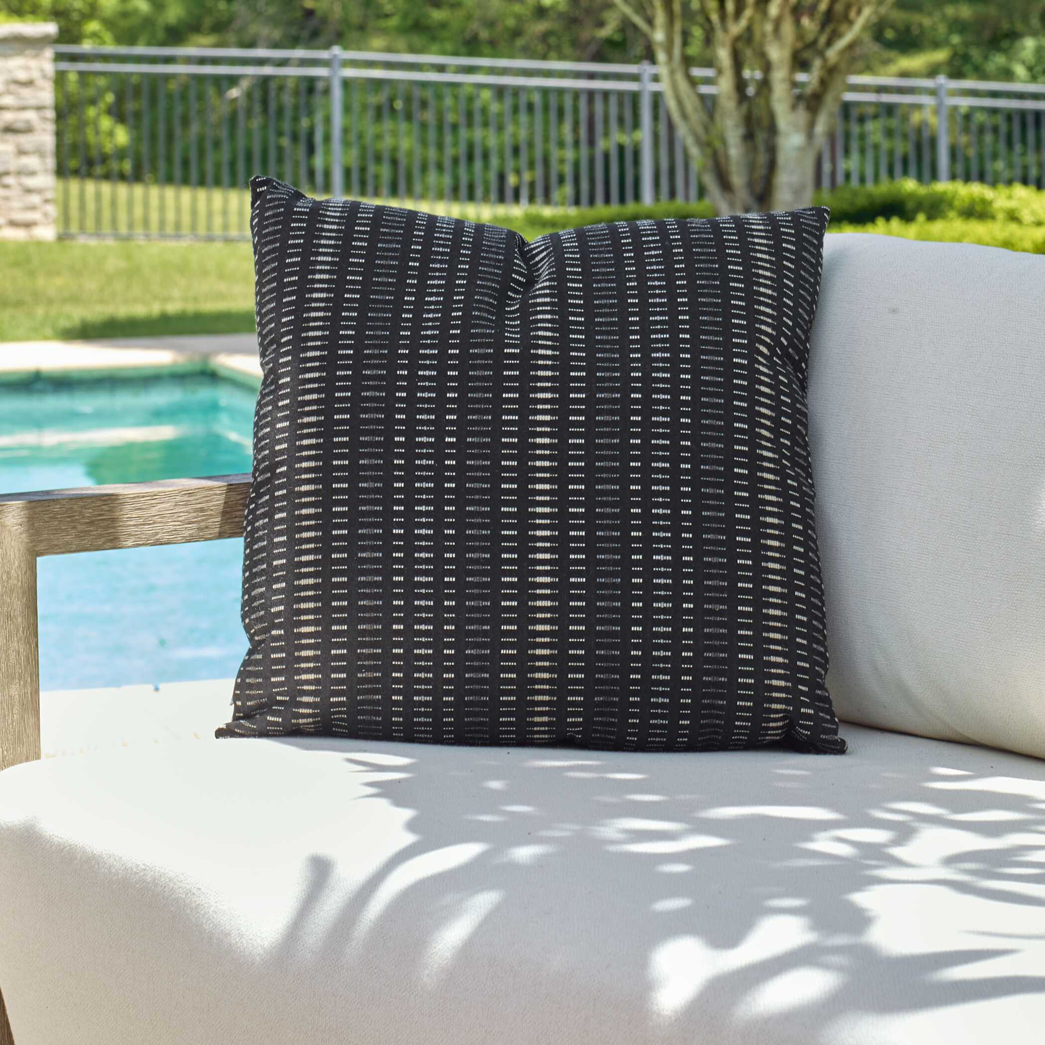 Esti Onyx Outdoor Pillow, Decorative by Uttermost, 20" width x 20" height x 8" depth View 2
