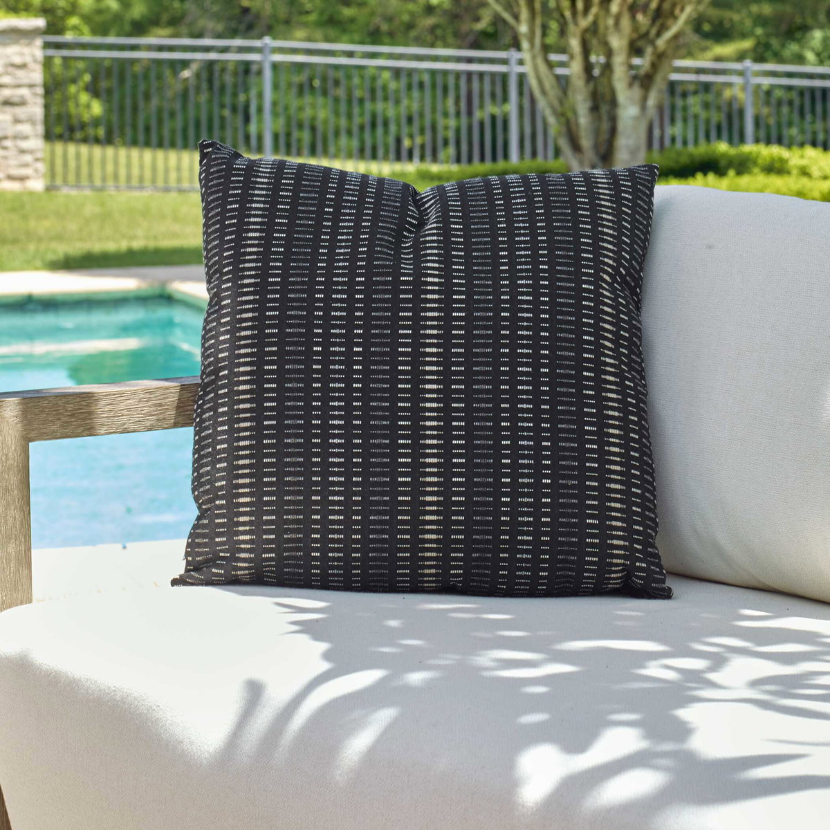 Esti Onyx Outdoor Pillow, Outdoor Pillows & Cushion by Uttermost, 1'8" width x 1'8" height x 8" depth View 2