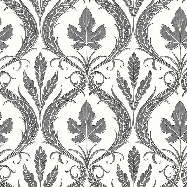 Adirondack Damask Black & White Wallpaper large image 