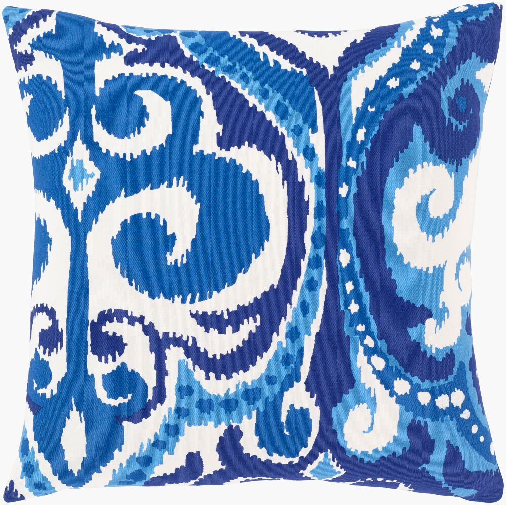 Global Blues Accent Pillow, Decorative Pillow by Surya, 18" length x 18" width