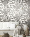 Banana Leaf White & Black Peel & Stick Wallpaper thumbnail 2