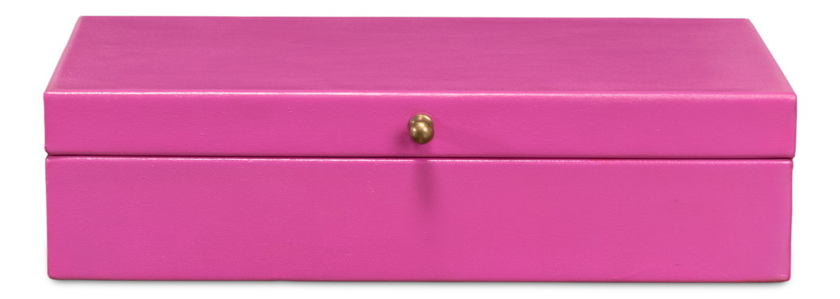 Gatsburg Shagreen Box  Pink  Set Of 2, by Sarreid, 6" length x 1' width x 3" height View 2
