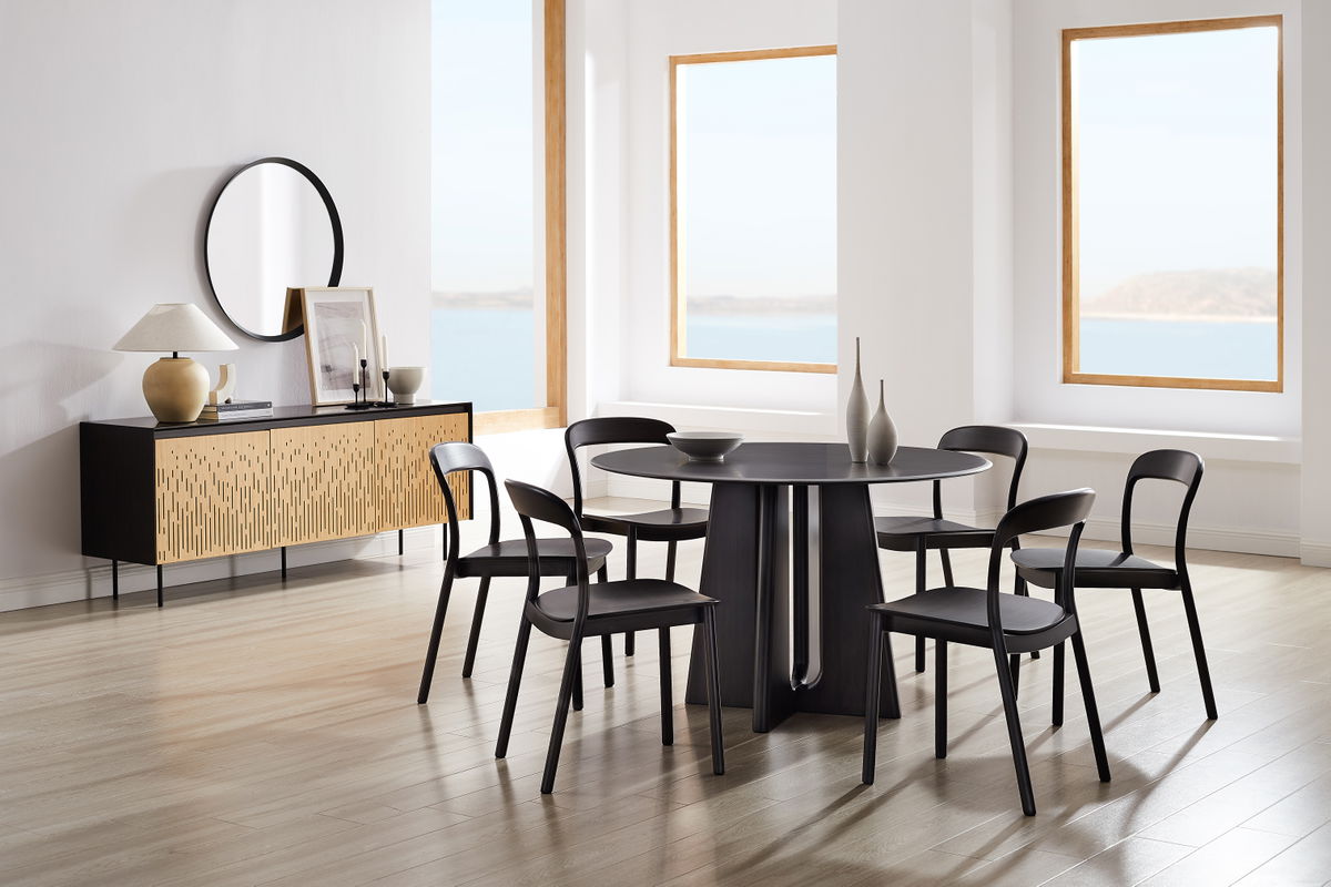 Luna 48â€ Round Table, Caviar, Dining Table by Greenington, 48" length x 48" width x 29.92" height View 12