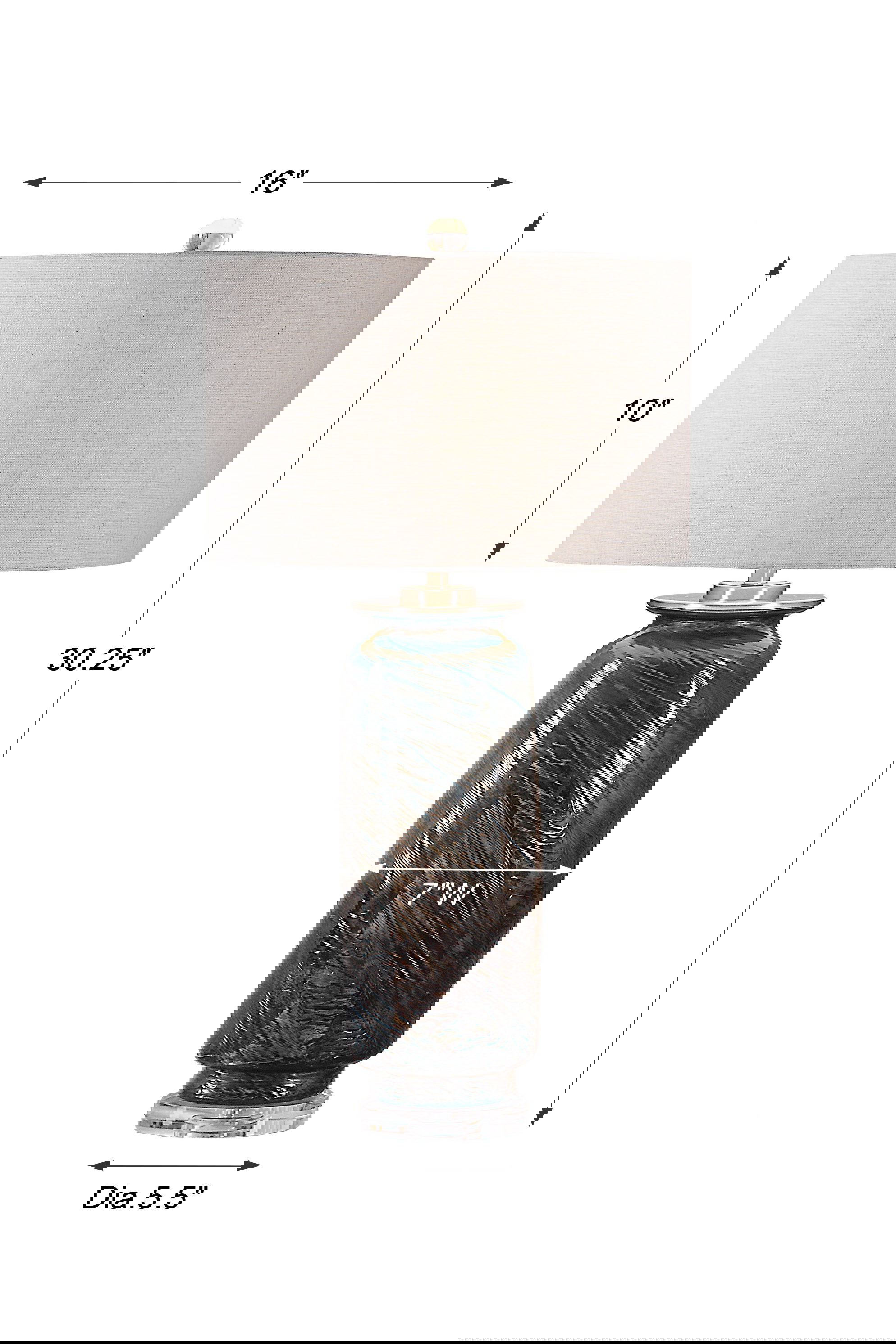 Olesya Swirl Glass Table Lamp, by Uttermost, 16" width x 30.25" height x 16" depth View 3