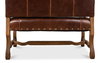 Italian Leather Settee, by Sarreid, 2'8" length x 3'9" width x 3'11" height thumbnail 3