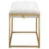 Paradox Small Gold & White Shearling Bench, Benche by Uttermost, 23.5" width x 20.75" height x 15.75" depth thumbnail 5