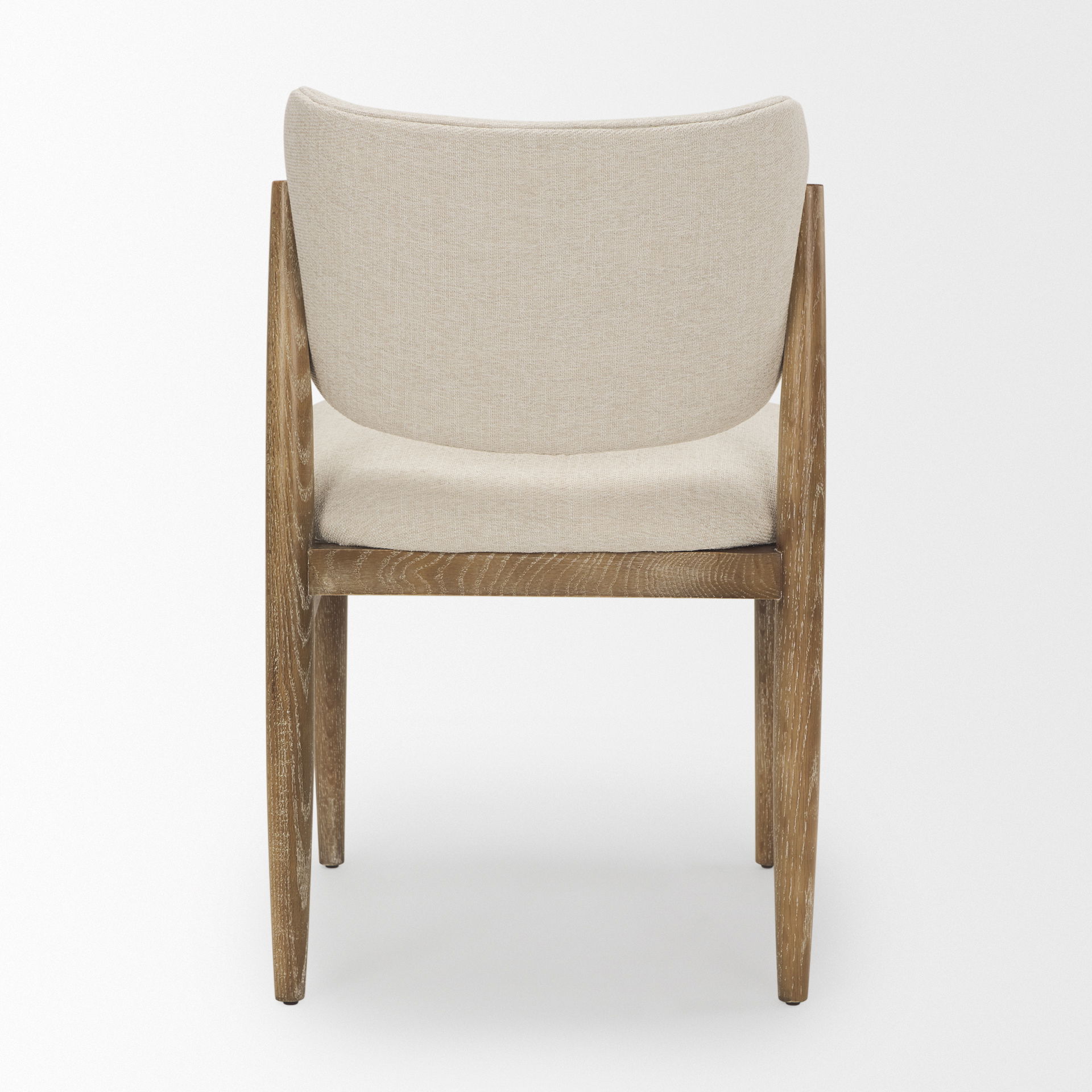 Cline Cream Fabric Upholstered and Light Brown Wood Dining Chair large image 