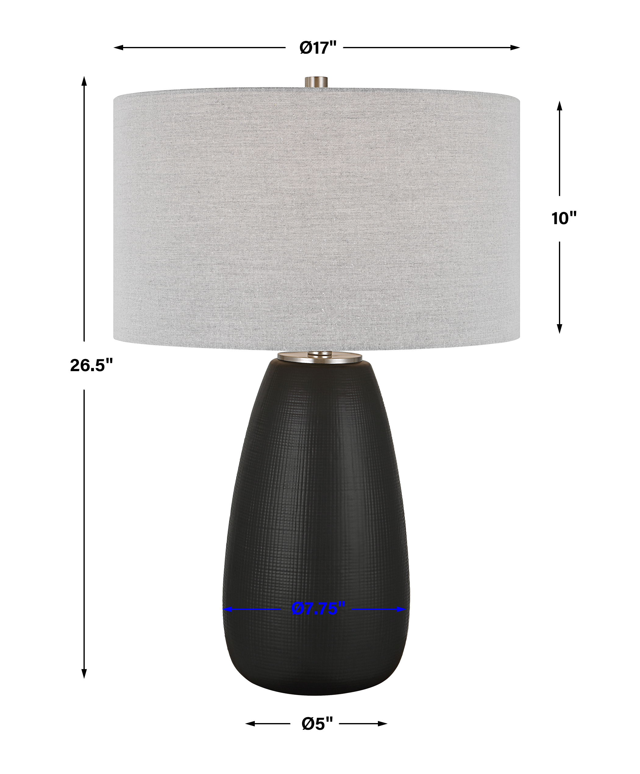 Twilight Satin Black Table Lamp large image 