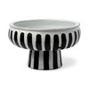 Lexington 14L x 14W White Ceramic Striped Bowl, Decorative Bowl by Mercana, 14.4" length x 14.4" width x 9.6" height thumbnail 1