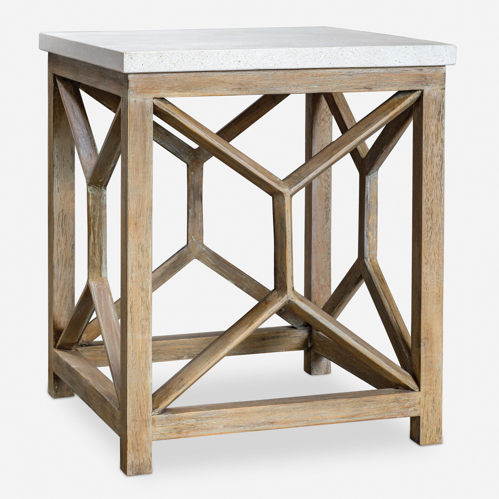 Catali Stone End Table, Furniture by Uttermost, 22" width x 26" height x 22" depth View 1
