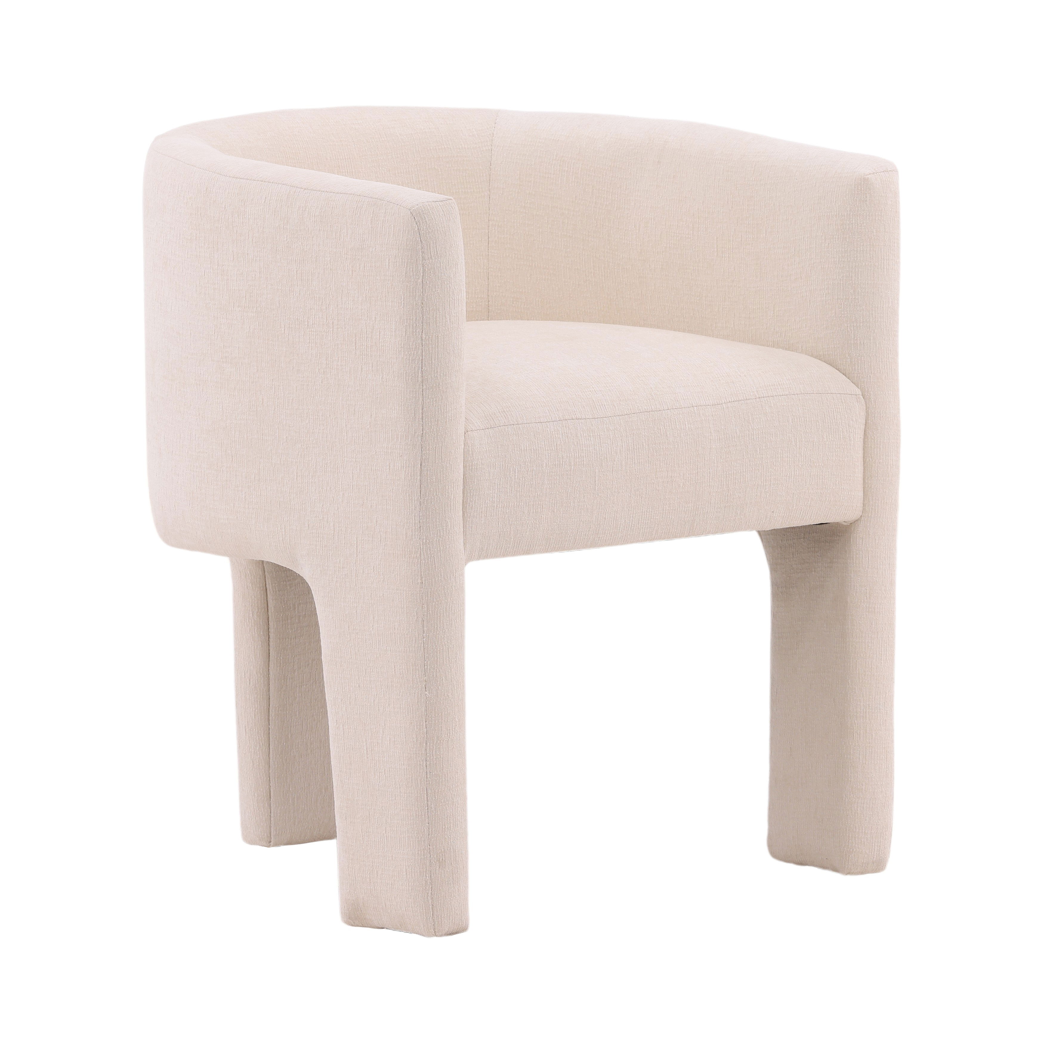 Olimpia Dining Chair Cream, by Dovetail, 24" width x 28" height x 22.75" depth View 1