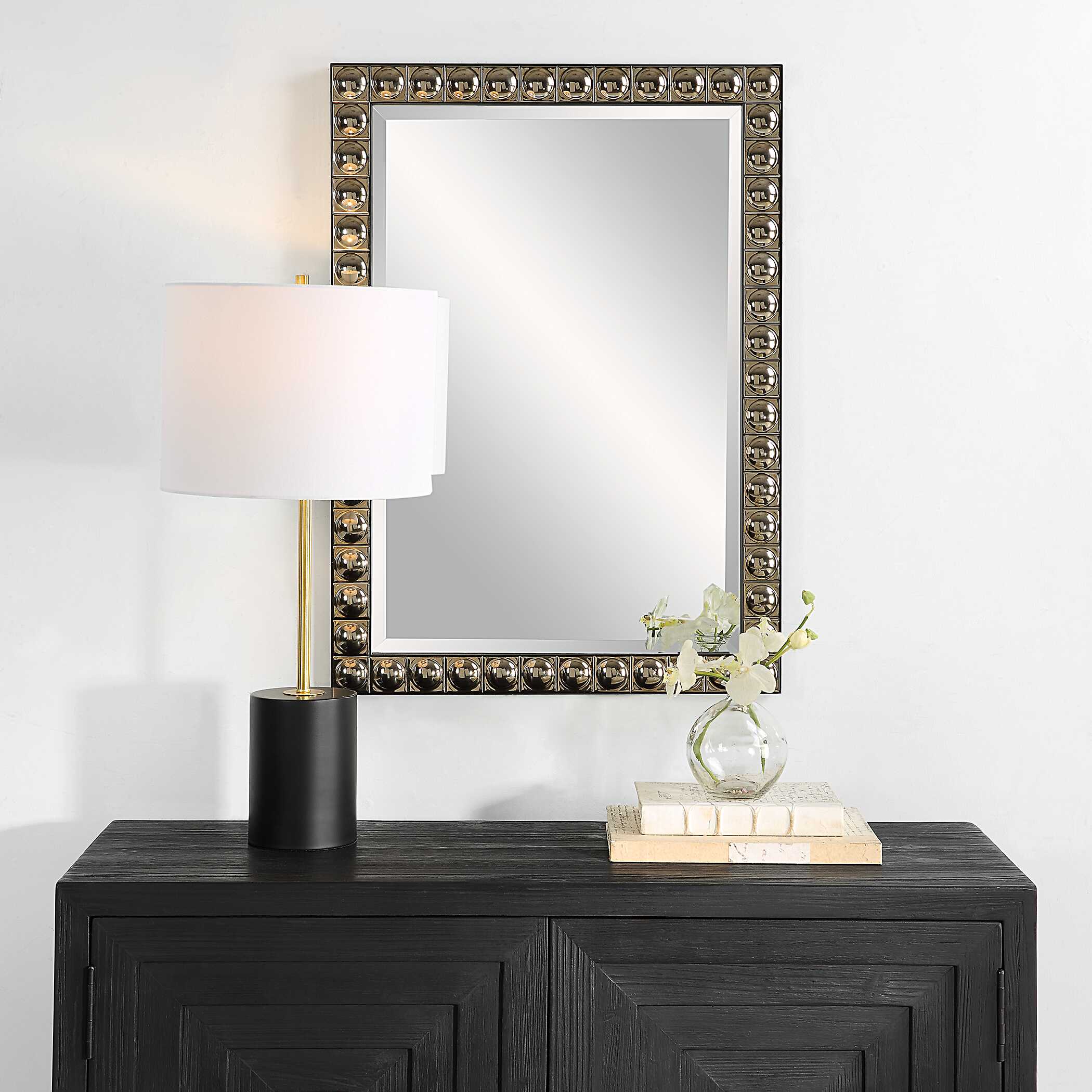 Silvio Tiled Vanity Mirror, by Uttermost, 23.12" width x 32.75" height x 1.62" depth View 4