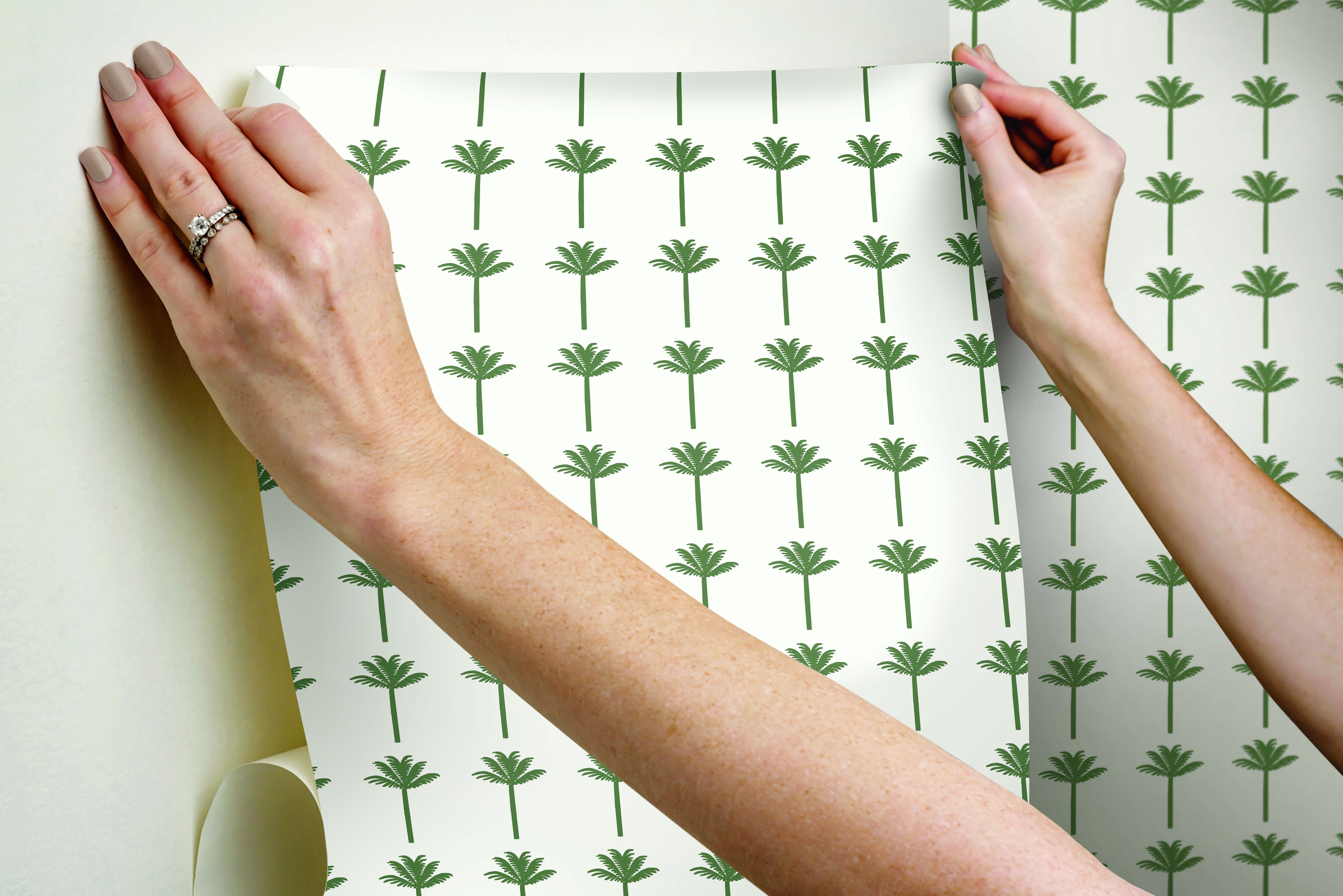 Palm Bay Green Peel & Stick Wallpaper large image 
