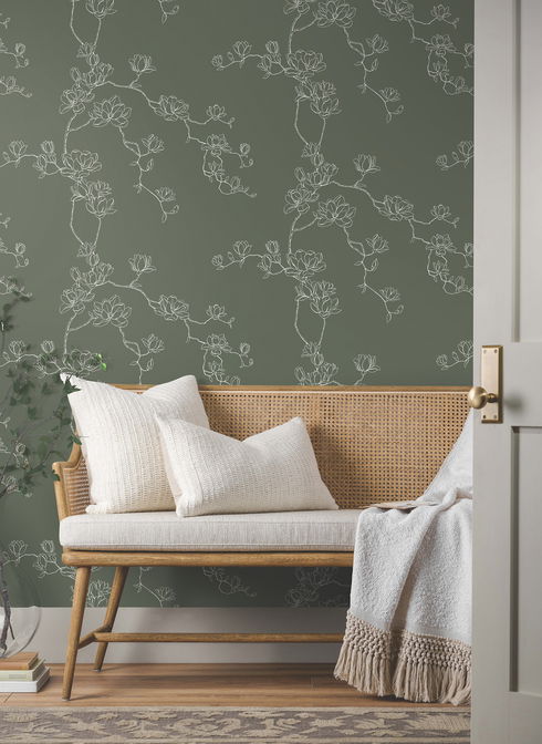 Magnolia Pine Branches Wallpaper