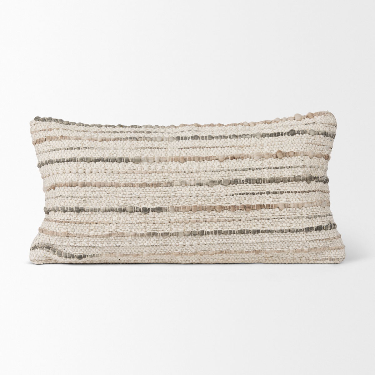 Kodi 14x26 Cream with Stripes Lumbar Pillow Cover, Decorative Pillow by Mercana, 26" length x 0.5" width x 14" height View 5