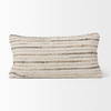 Kodi 14x26 Cream with Stripes Lumbar Pillow Cover, Decorative Pillow by Mercana, 26" length x 0.5" width x 14" height thumbnail 5