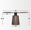 Swanson 60' Dark Brown Wood Round Pedestal Dining Table, by Mercana, 60" length x 60" width x 30" height thumbnail 5