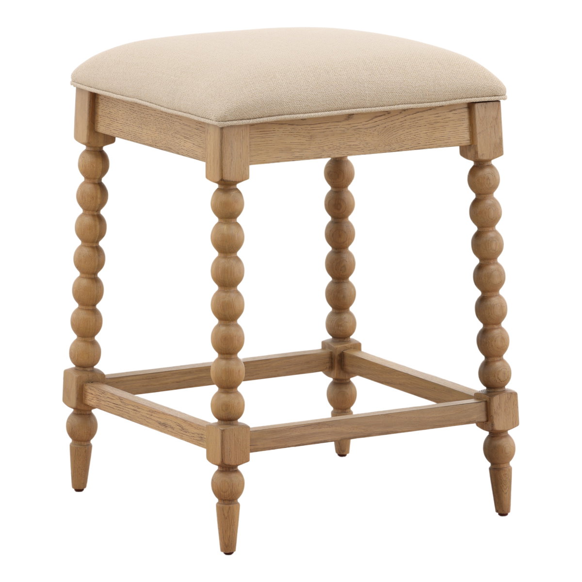 Marcellina Counter Stool Beige, Counter & Bar Stool by Dovetail, 18.5" width x 25.75" height x 18.5" depth View 1