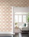 Sawgrass Trellis Coral Wallpaper, by York Wall, 27' length x 2'3" width x 0.02" depth thumbnail 3