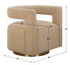 Grounded Modern Swivel Chair, Accent Chair by Uttermost, 28" width x 28" height x 30" depth thumbnail 3