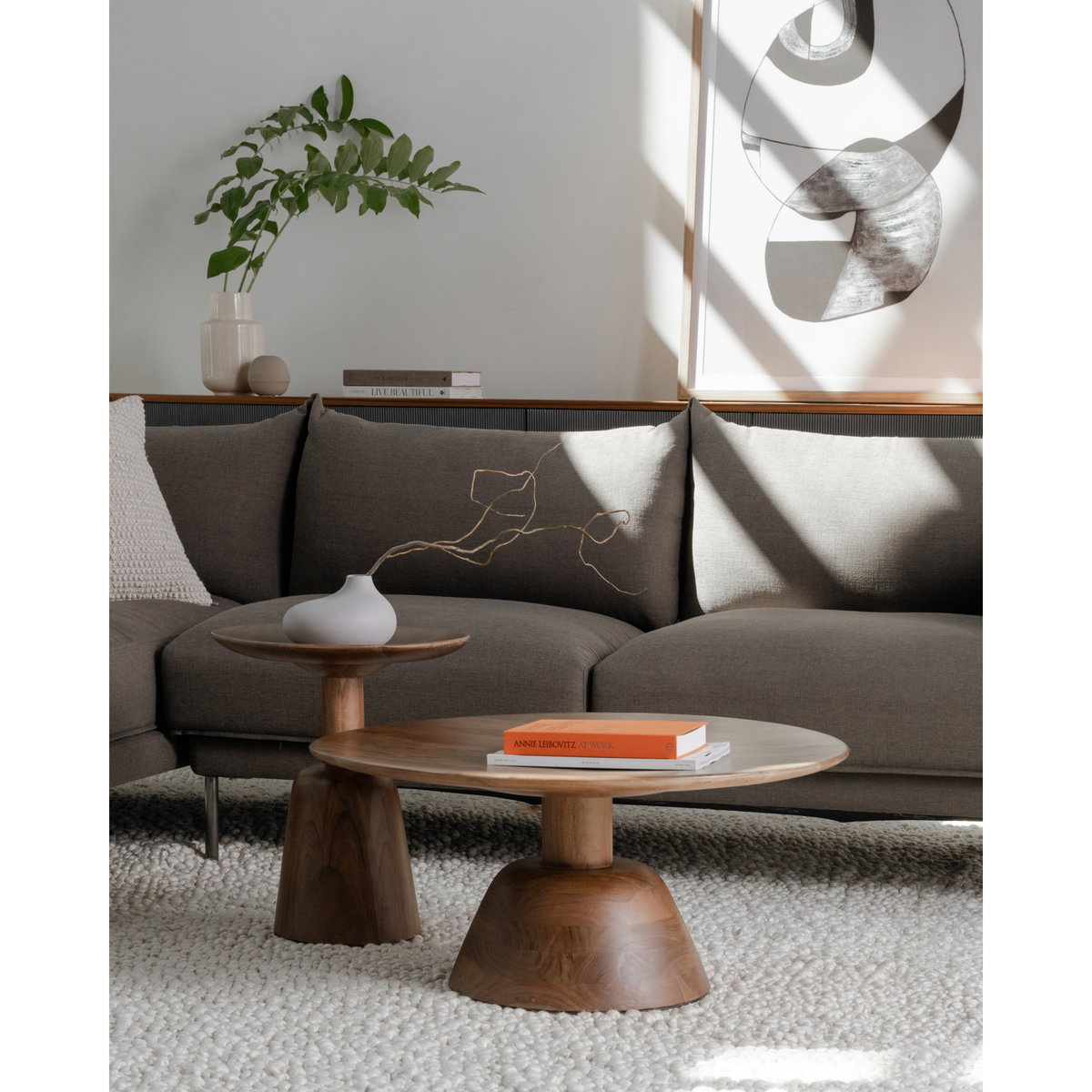 Nels Coffee Table Dark Brown, by Moe's Home, 30" width x 14" height x 30" depth View 5