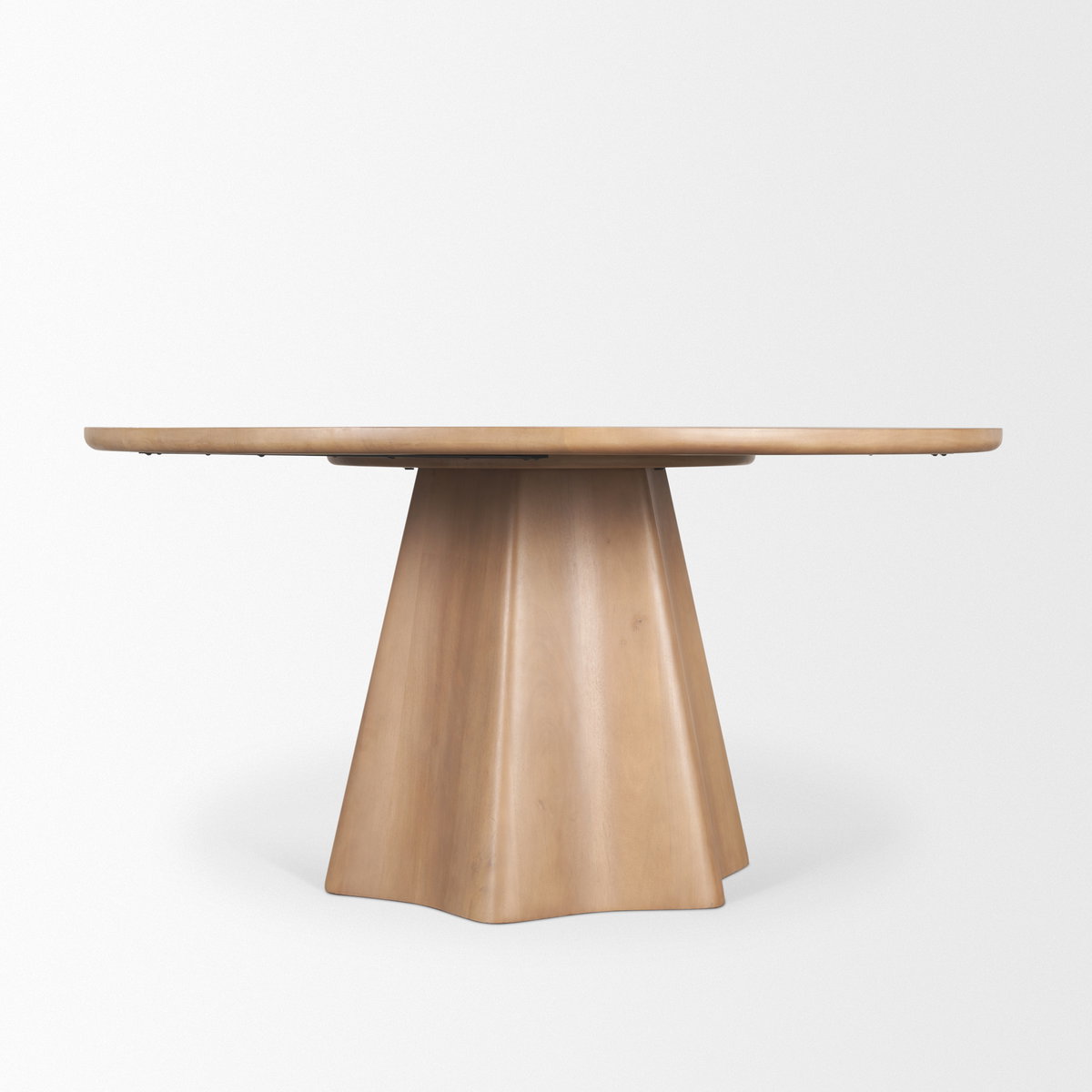 Jovani 60' Solid Light Brown Mango Wood Round Dining Table, by Mercana, 60" length x 60" width x 30" height View 6