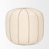 Sachi Beige with Stitching Pouf, Ottoman by Mercana, 18" length x 18" width x 14" height thumbnail 4