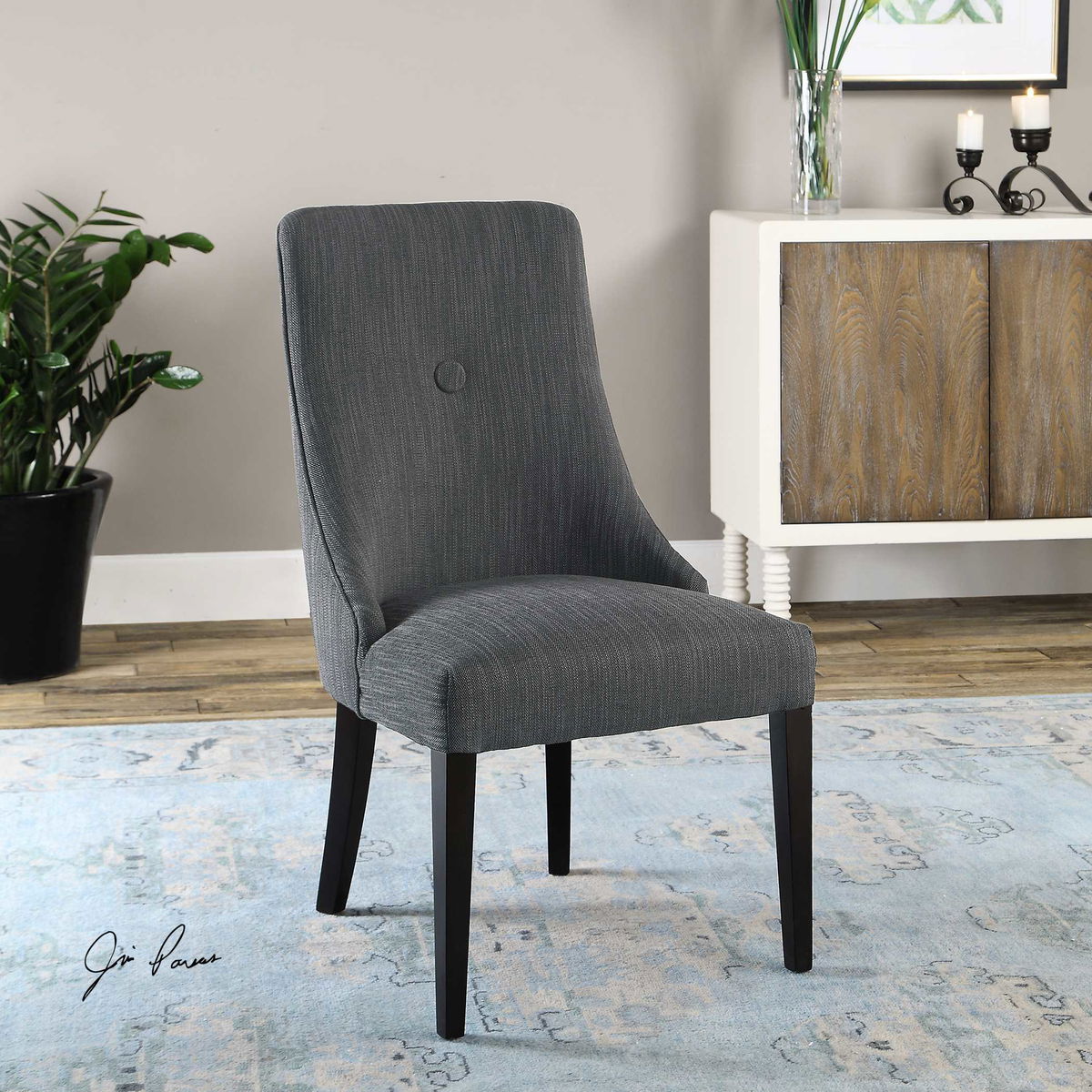 Patamon Armless Chairs, Set Of 2, Accent Chair by Uttermost, 20.5" width x 37.5" height x 25" depth View 2