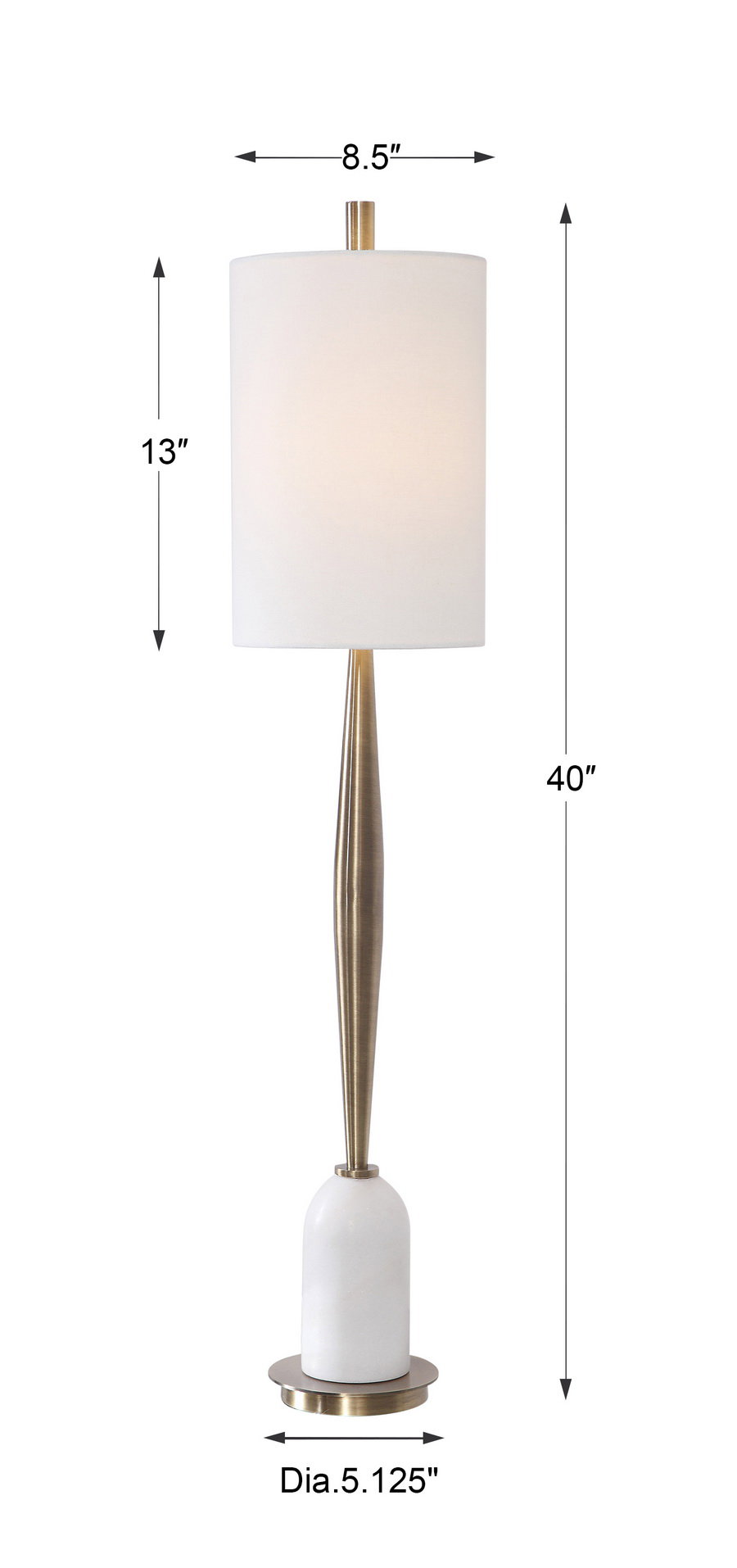 Minette Mid-Century Buffet Lamp, Table Lamp by Uttermost, 8.5" width x 40" height x 8.5" depth View 3