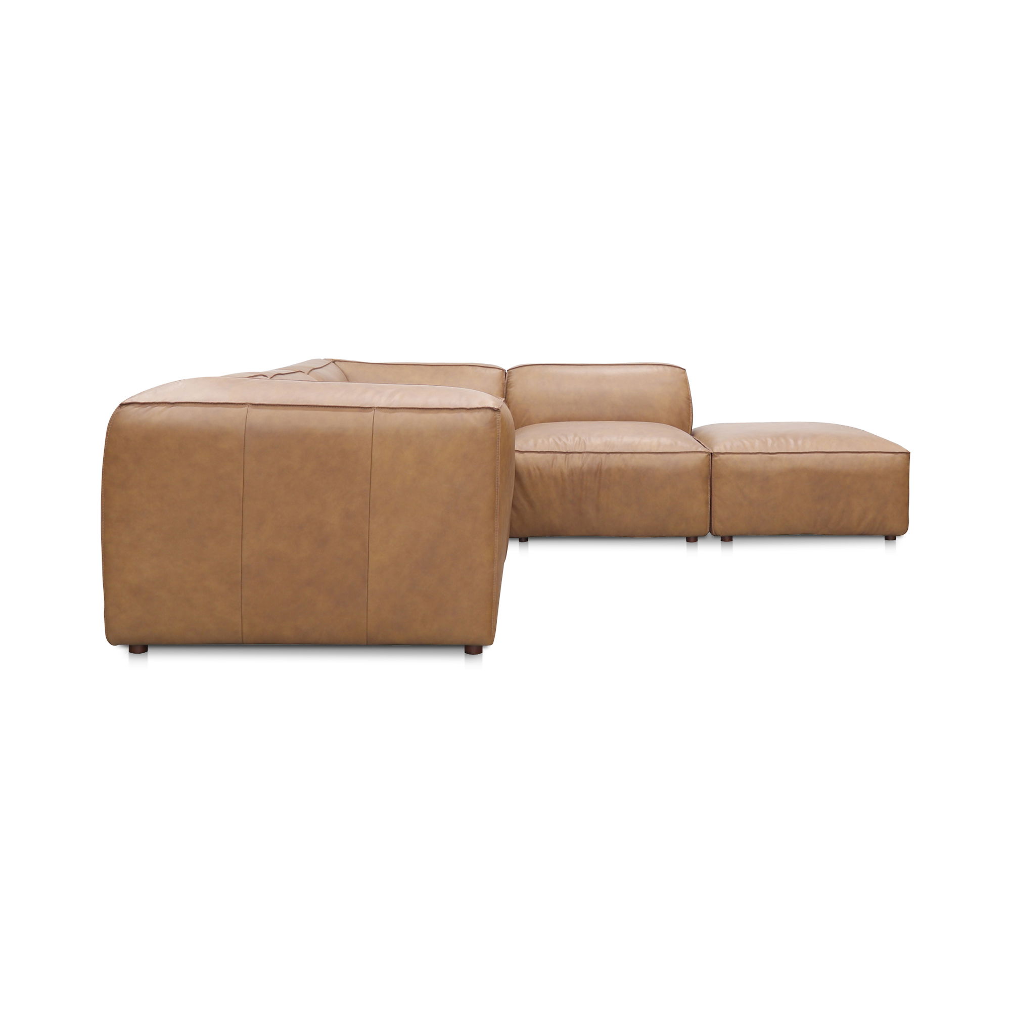 Form Dream Modular Sectional Sonoran Tan Leather, Sectional Sofa by Moe's Home, 112" width x 26" height x 102.5" depth View 3