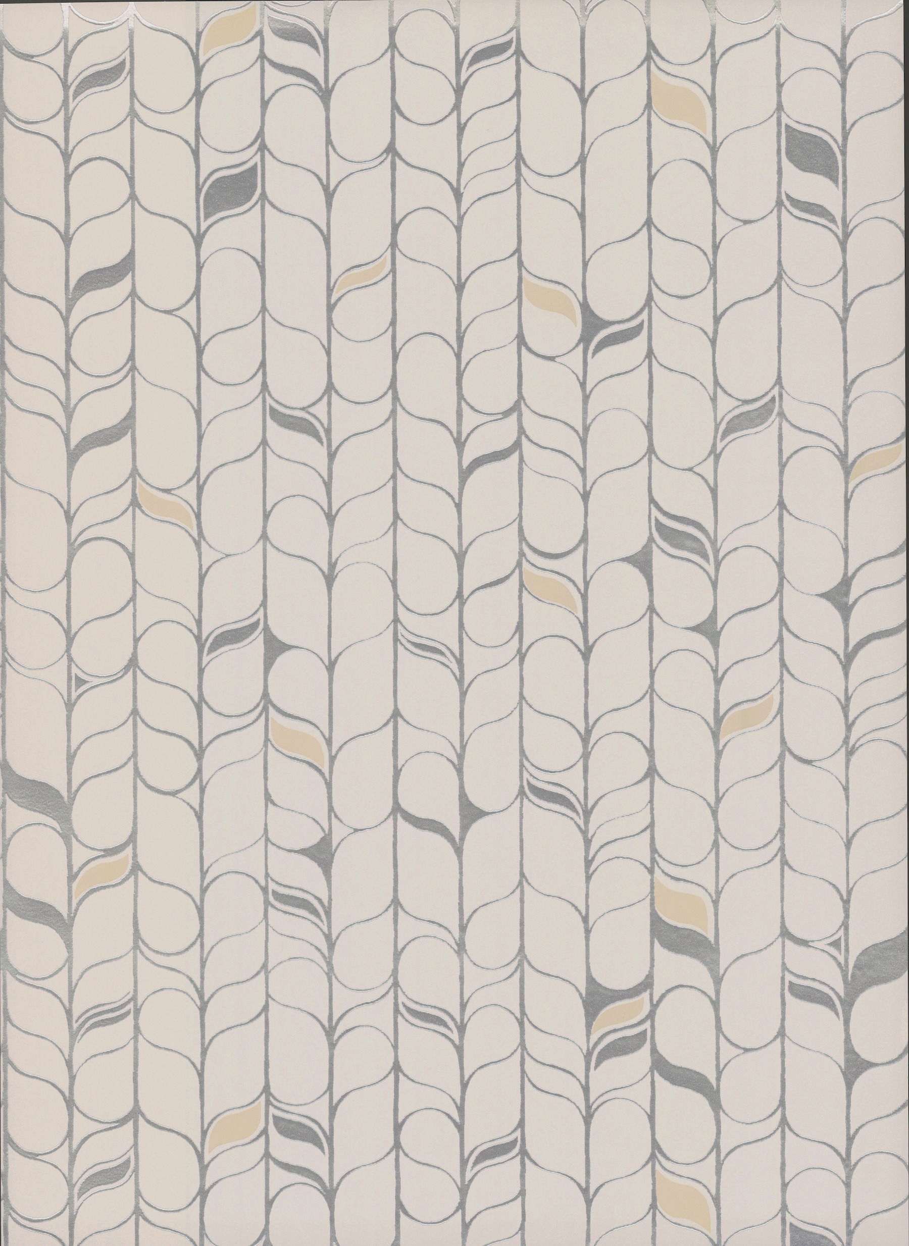 Perfect Petals Off White & Silver Wallpaper large image 