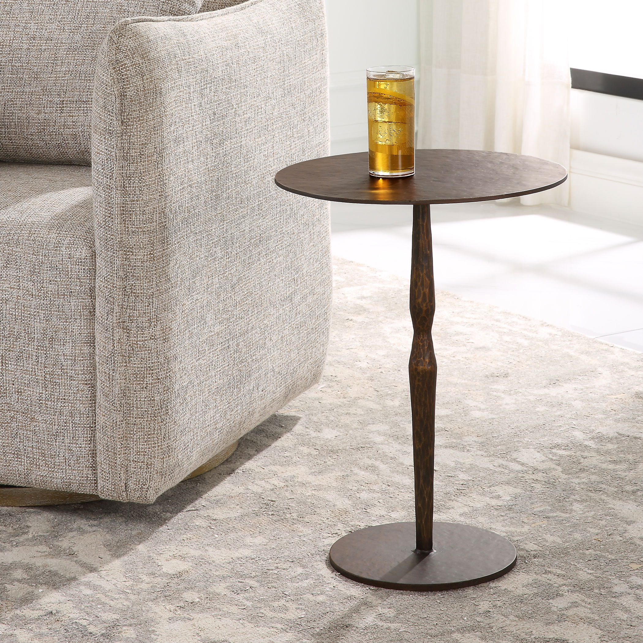 Industria Copper Bronze Accent Table large image 