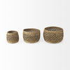 Dakota 15.0L x 15.0W x 11.8H (Set of 3) Medium Brown Seagrass Round Basket, Bins & Basket by Mercana, 17.72" length x 17.72" width x 11.81" height thumbnail 2