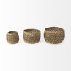 Dakota (Set of 3) Medium Brown Seagrass Round Basket, Bins & Basket by Mercana, 17.72" length x 17.72" width x 11.81" height thumbnail 2