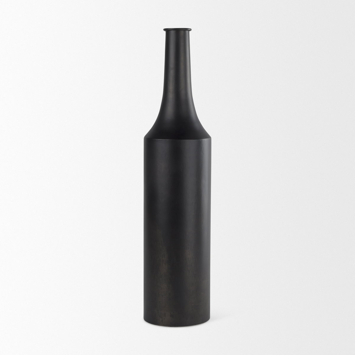 Aubrey Large 24.0H Black Iron Flower Vase, Decorative Jar by Mercana, 5.5" length x 5.5" width x 24" height View 4