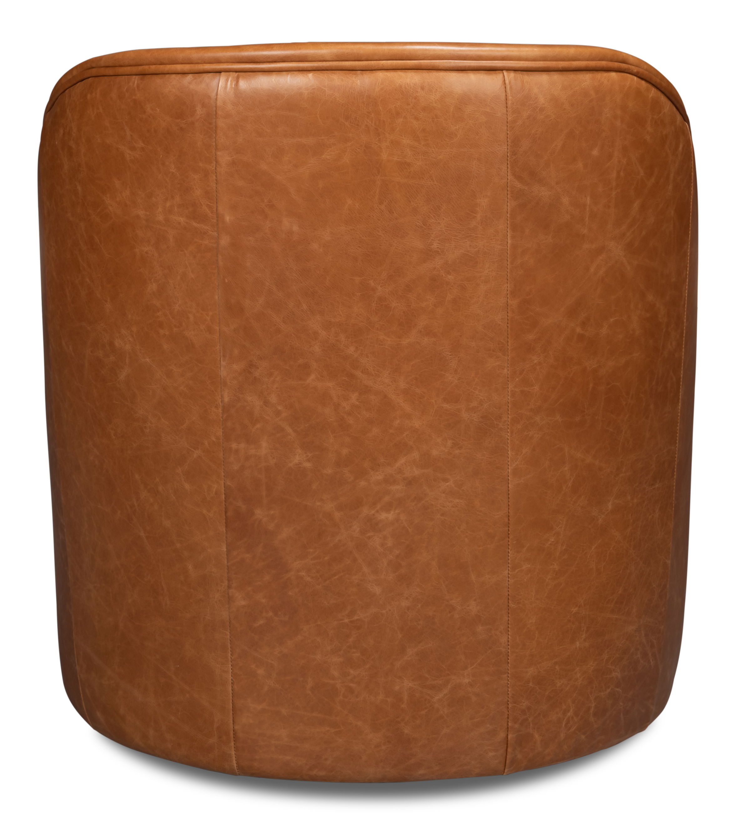 Braxton Leather Swivel Chair, Brown large image 