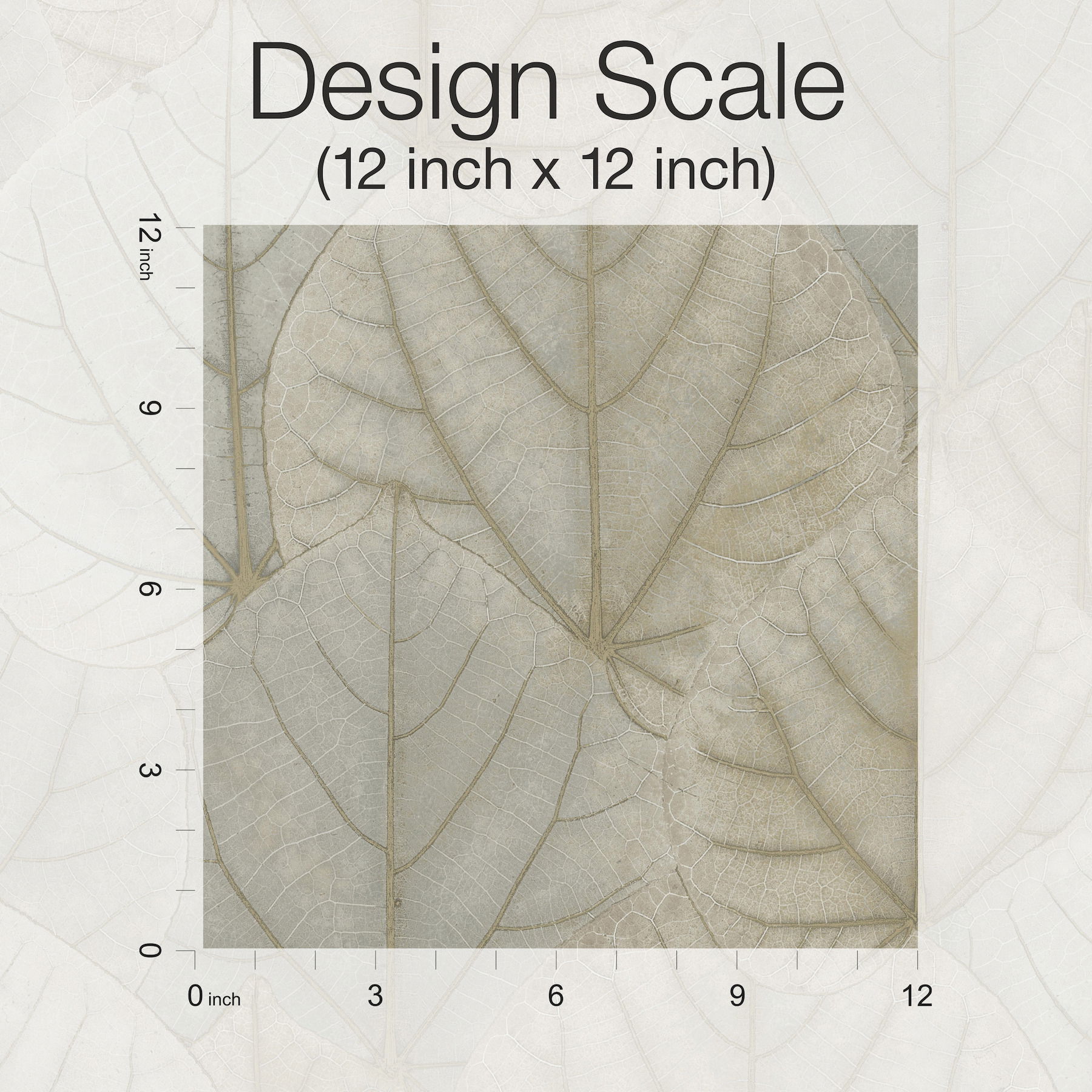 Leaf Concerto Warm Taupe Peel & Stick Wallpaper large image 