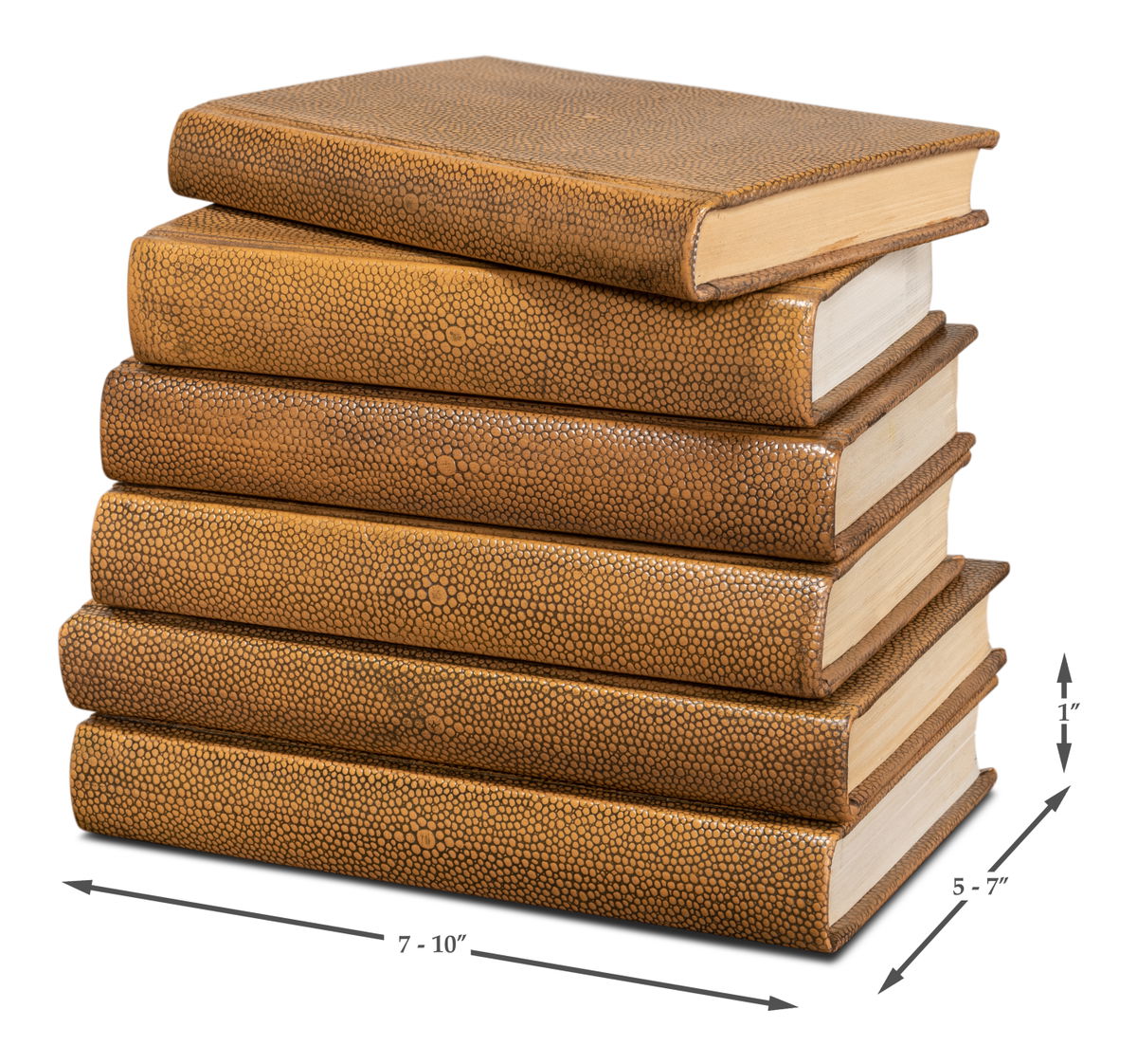 Shagreen Books  Set Of 12  Tawny Brown, by Sarreid, 1" length x 5" height View 13