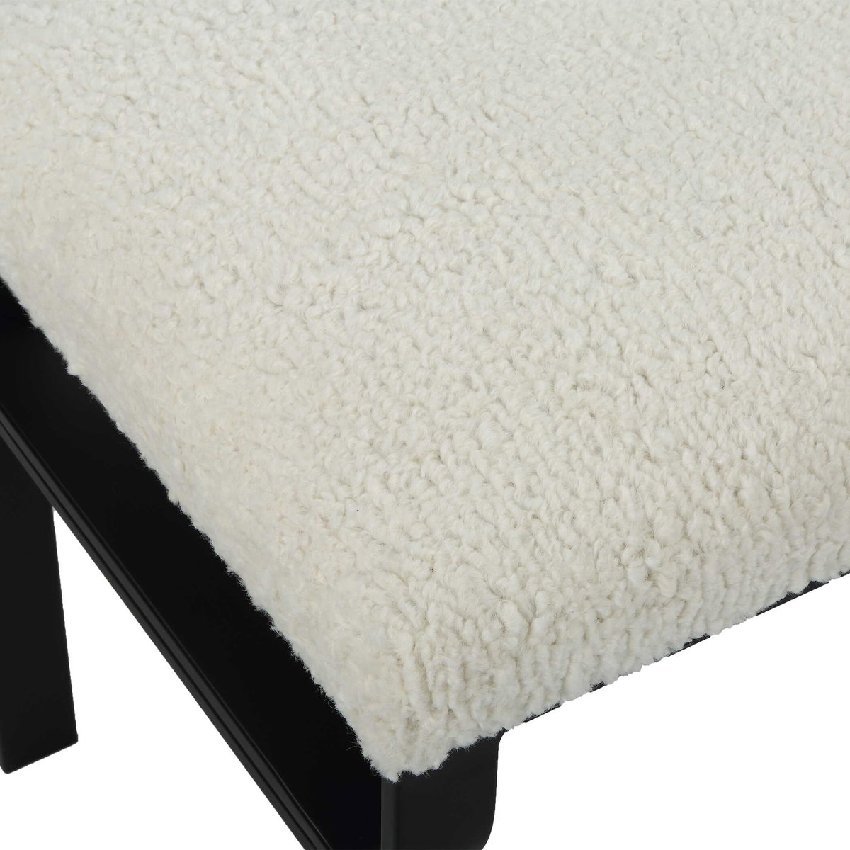 Diverge White Shearling Small Bench, Benche by Uttermost, 22.75" width x 18.75" height x 15.12" depth View 7