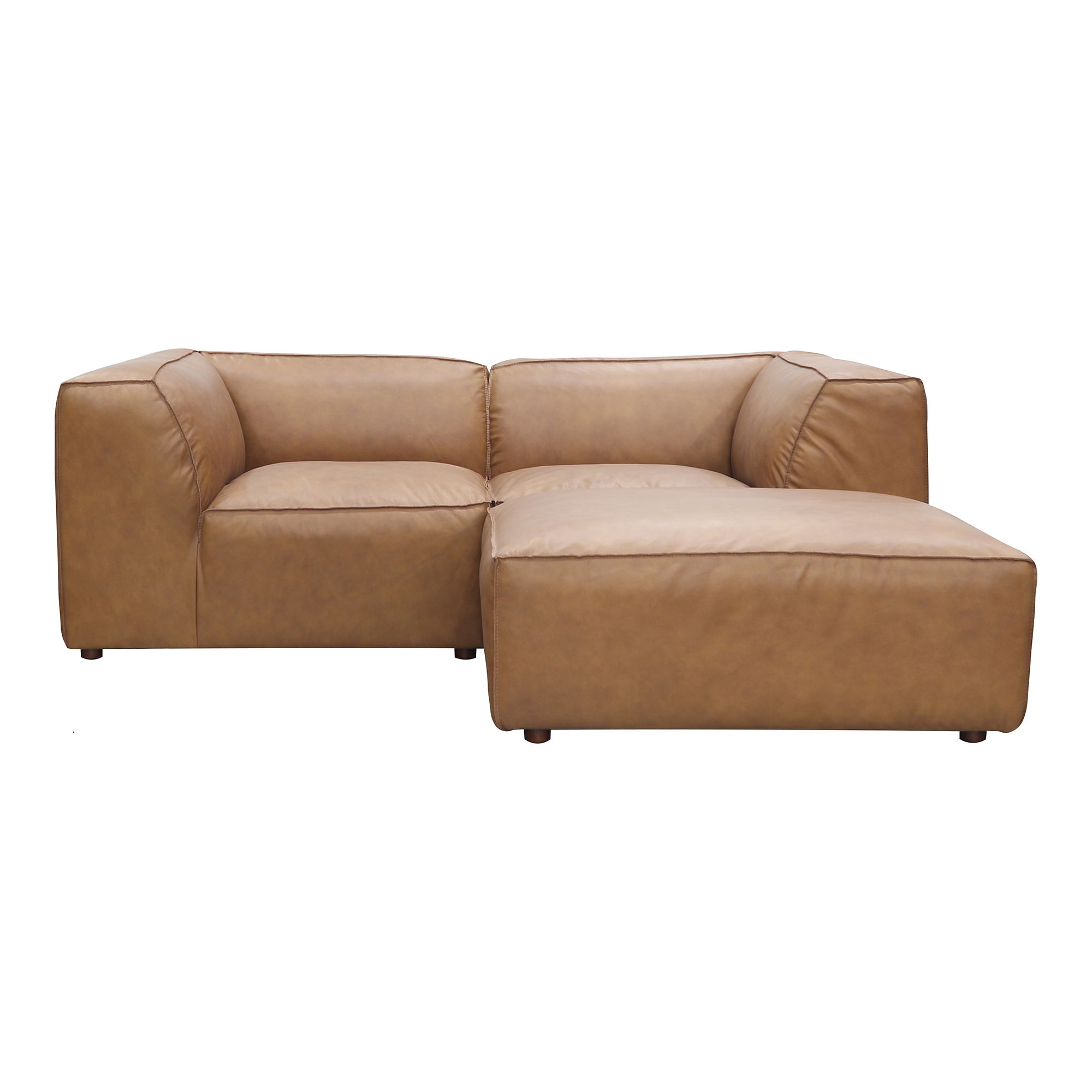 Form Nook Modular Sectional Sonoran Tan Leather, Sectional Sofa by Moe's Home, 81" width x 26" height x 71.5" depth View 1