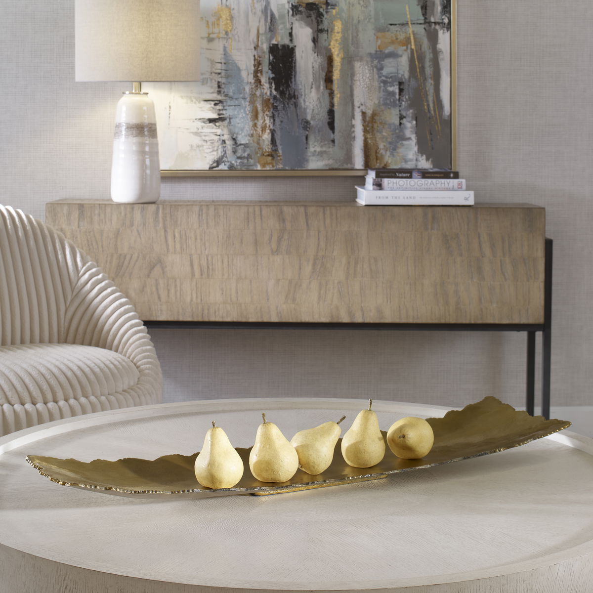 Camilla Gold Tray, Decorative Tray by Uttermost, 36" width x 3" height x 9" depth View 2