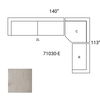 Warner Gray 3 Piece Sofa Set with Corner Piece thumbnail 1