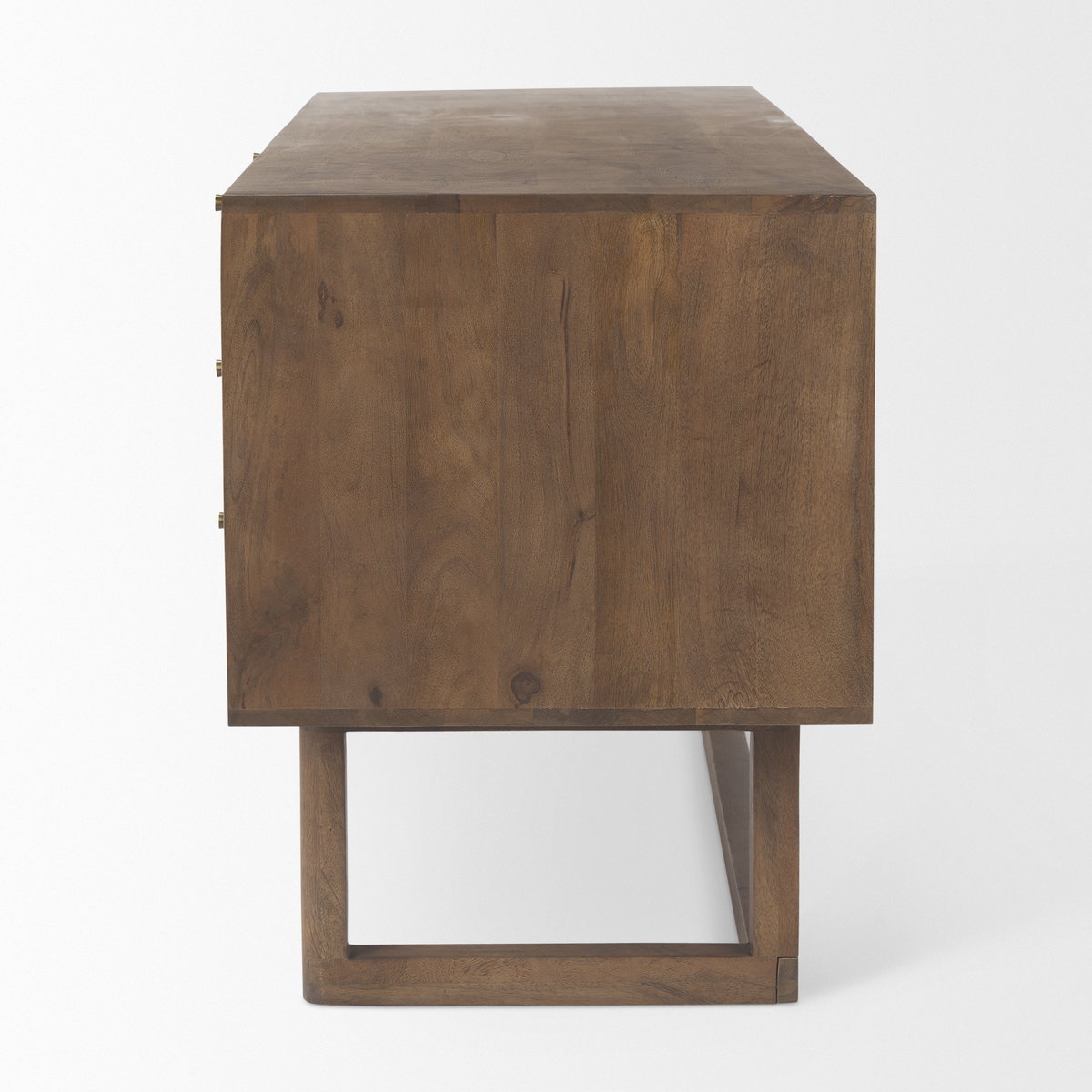 Grier 60' Medium Brown Solid Wood with Cane Office Desk, by Mercana, 60" length x 22.75" width x 30.5" height View 4