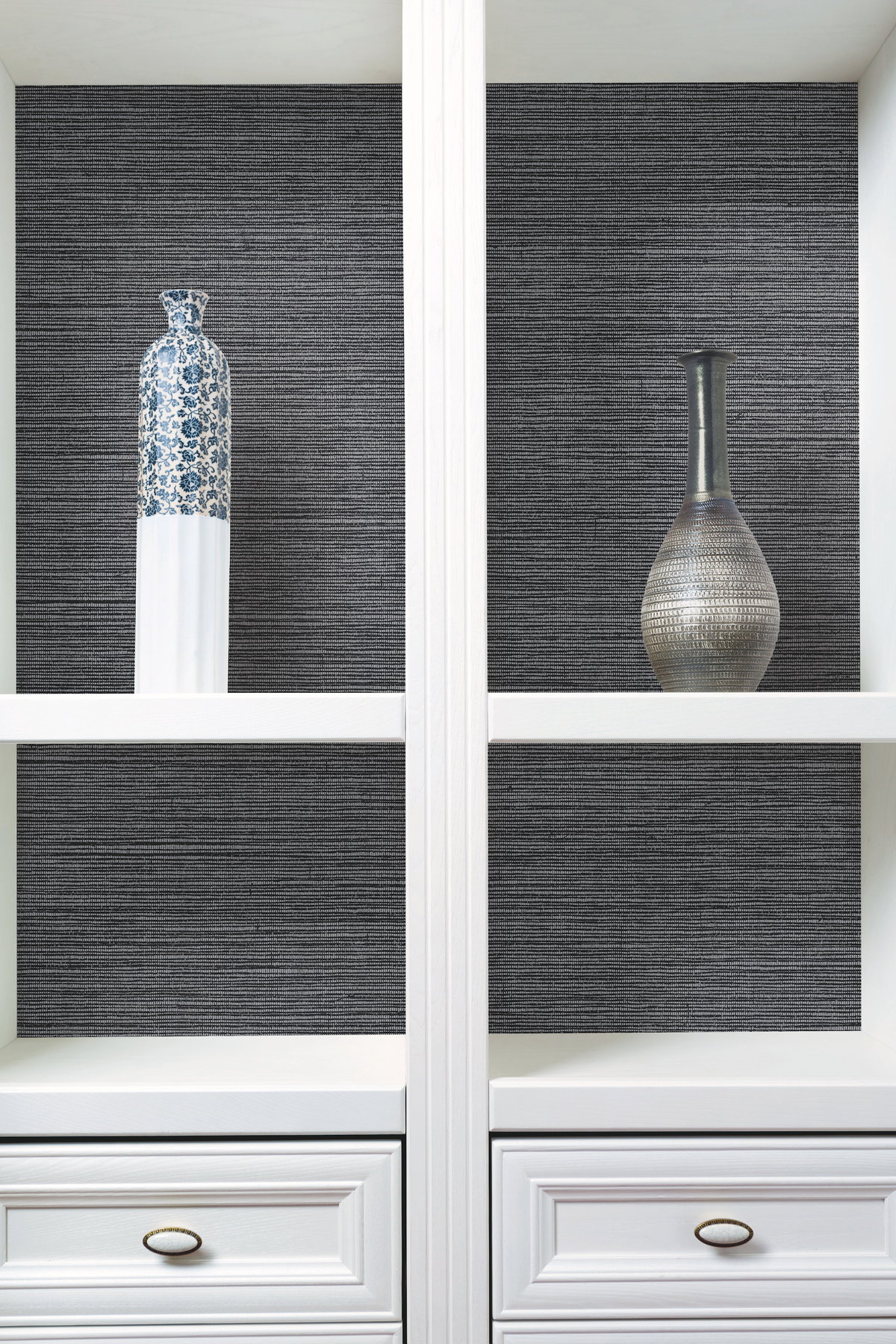 Shining Sisal Grasscloth Black Metallic Wallpaper, by York Wall, 33' length x 1'9" width x 0.02" depth View 4