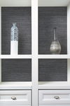 Shining Sisal Grasscloth Black Metallic Wallpaper thumbnail 3